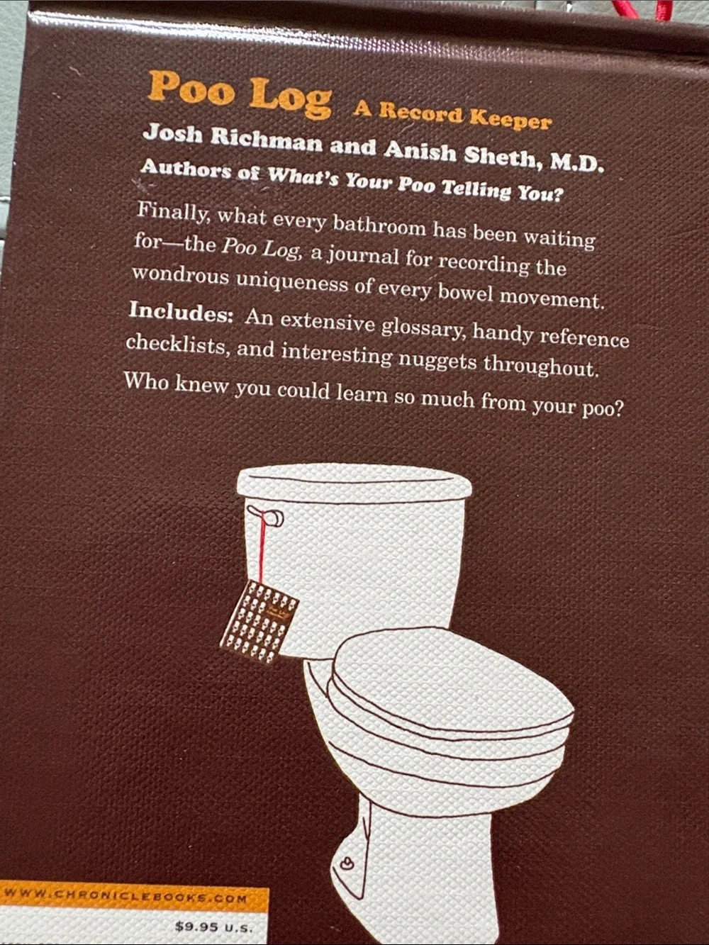 Chronicle Books Poo Log Notebook — Brown & Orange